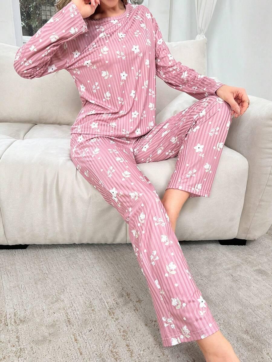 Shein Ensemble De Pyjama Imprimé Floral - GlamShopTN