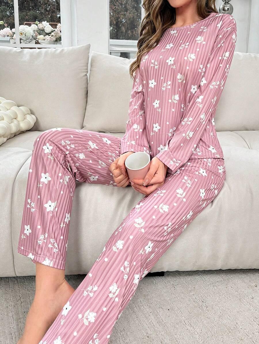 Shein Ensemble De Pyjama Imprimé Floral - GlamShopTN