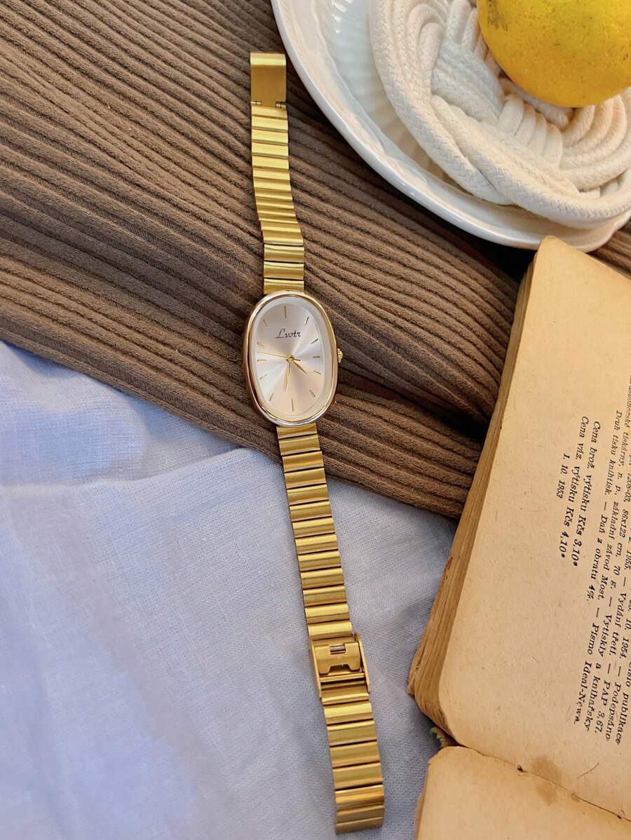 Shein 1 pièce de nouvelle montre-bracelet de mode pour femme en or