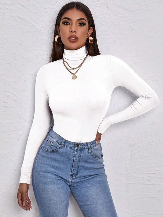 Shein Pull Ajusté À Col Montant - GlamShopTN