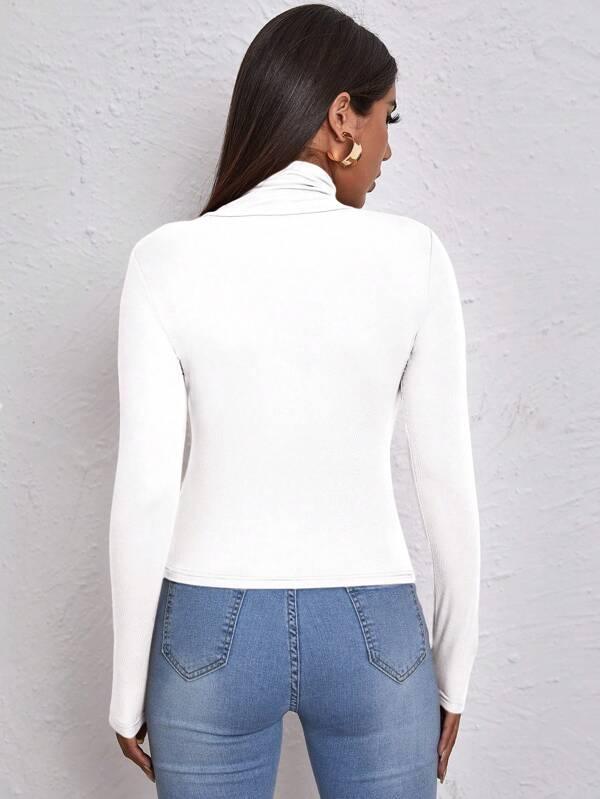 Shein Pull Ajusté À Col Montant - GlamShopTN