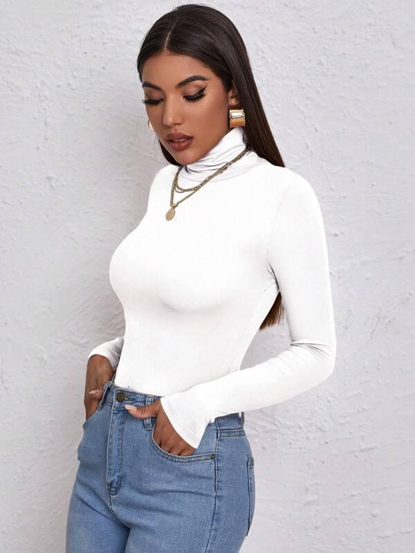 Shein Pull Ajusté À Col Montant - GlamShopTN