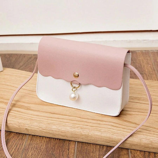 Shein 1 Sac À Bandoulière Carré Décontracté Avec Pendentif En Perle Et Sac À Monnaie Pour Fille Enfant