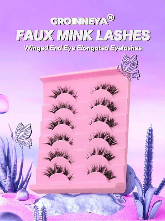 GROINNEYA Manga Cils Faux-cils Croisés Et Délicats Naturel À Bande Transparente Outils De Maquillage Pour Cosplay (qy03) Tunisie