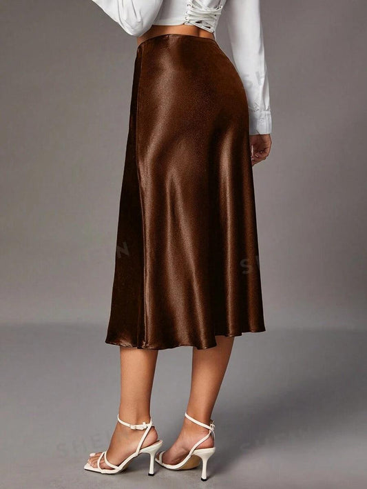 SHEIN Tall Jupe Brillante De Longueur Moyenne Pour Femme - GlamShopTN
