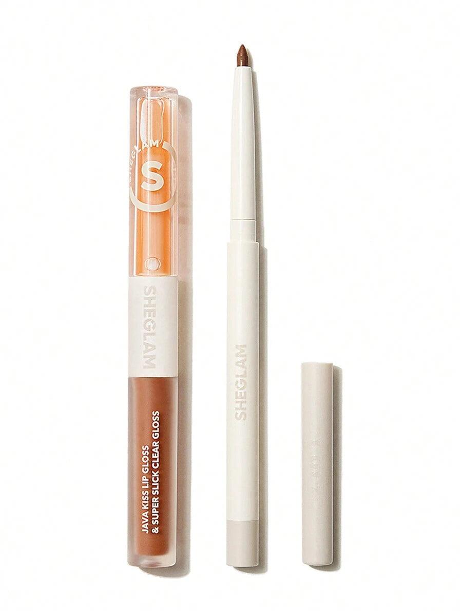 SHEGLAM Crayon à les lèvres Soft 90' Glam et set de duo pour les lèvres taupé foncé (Moody Taupe Lit Set)