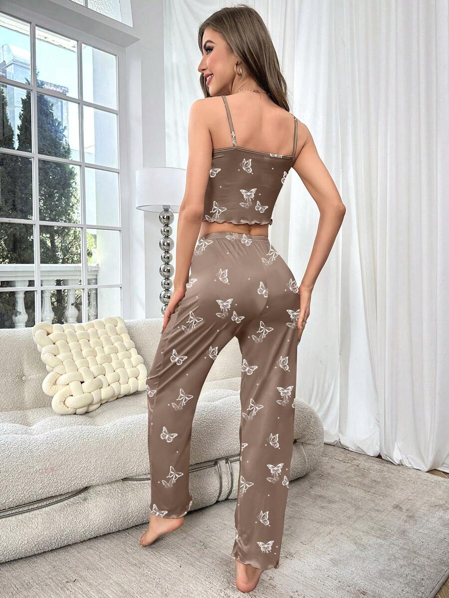 Shein Ensemble Pyjama Haut Cami Imprimé Papillon Et Pantalon