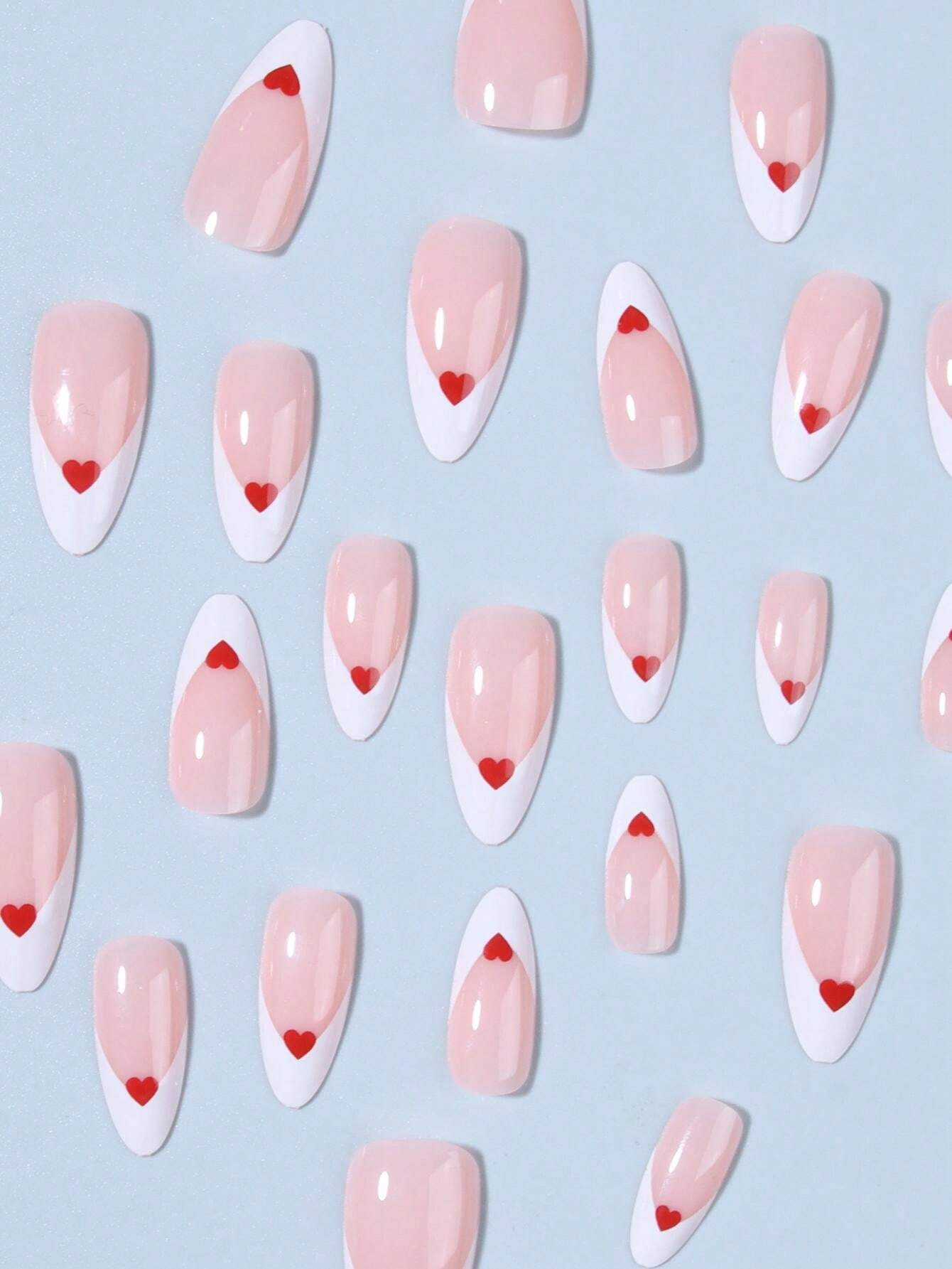 Shein Ensemble de 24 ongles artificiels Y2k de la Saint-Valentin