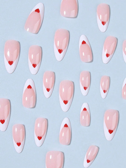 Ensemble de 24 ongles artificiels Y2k de la Saint-Valentin
