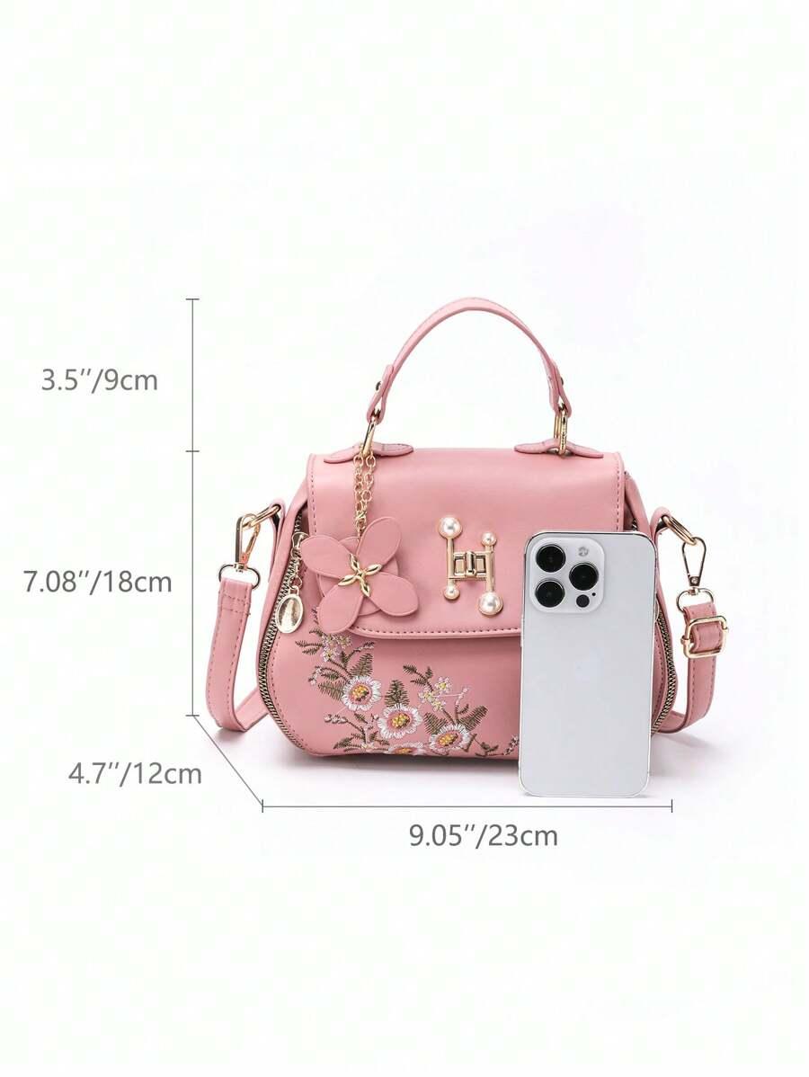 Shein Sac À Main Brodé Floral Chic - GlamShopTN