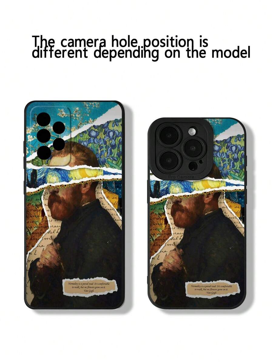 Shein Étui de protection avec mosaïque de peinture de Van Gogh, coloré