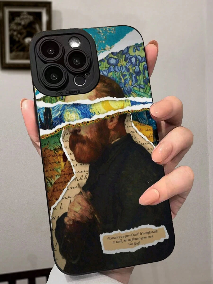 Shein Étui de protection avec mosaïque de peinture de Van Gogh, coloré