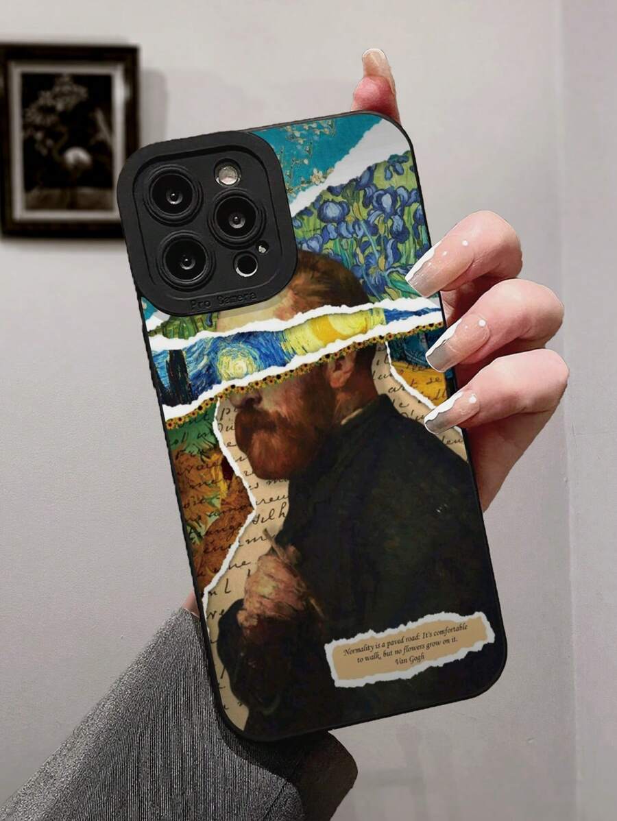 Shein Étui de protection avec mosaïque de peinture de Van Gogh, coloré