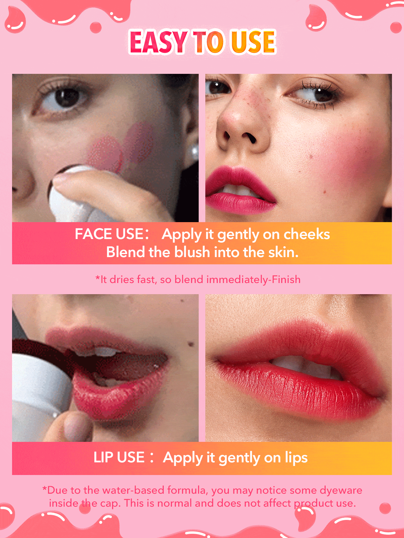 SHEGLAM Jelly-Licious – Rouge à Lèvres & Fard à Joues Hydratant (Teinte : Howdy)