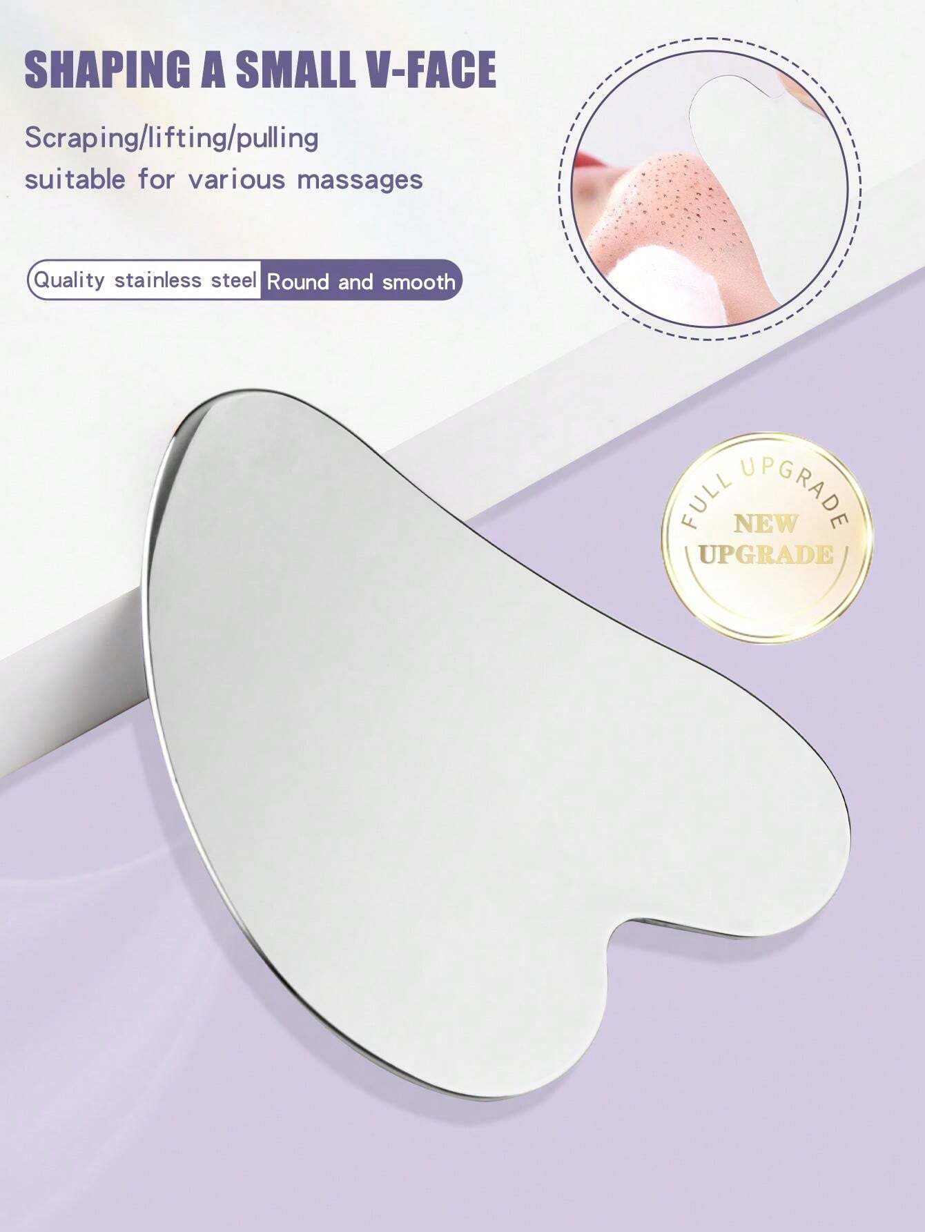 Outil facial Gua Sha en acier inoxydable