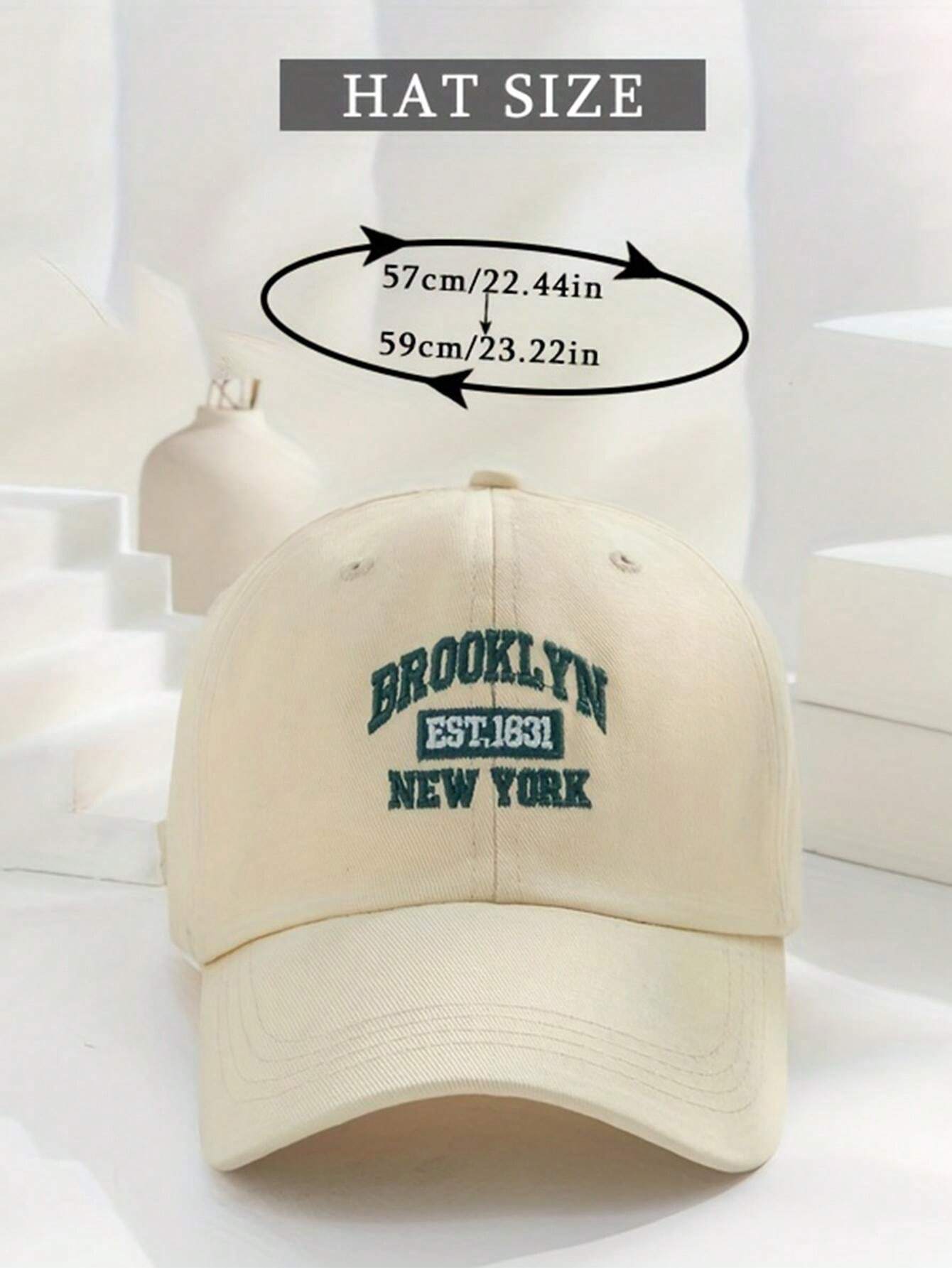 1 pièce Casquette de baseball à lettre brodée Brooklyn rouge unisexe et tendance, casquette de baseball décontractée à la mode respirante et anti-soleil