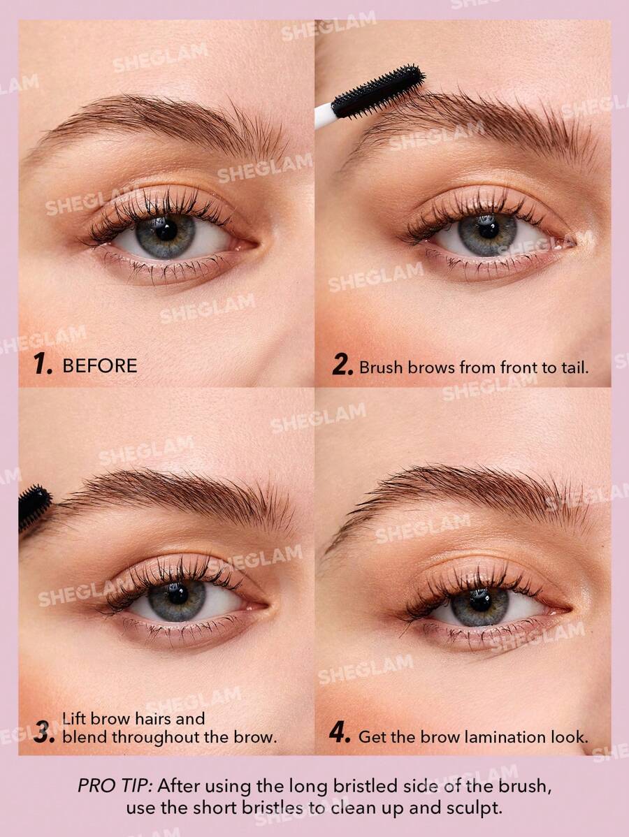 SHEGLAM Gel Pour Sourcils Set Me Up Gel Pour Sourcils Transparent Longue Tenue Et ImperméAble Maquillage Pour Sourcils Hydratant Anti-Taches Marque Beauté Visage Maquillage CosméTique Pour Femmes Filles IdéAl Pour Y2K ÉLéGant  Meilleure Couleur