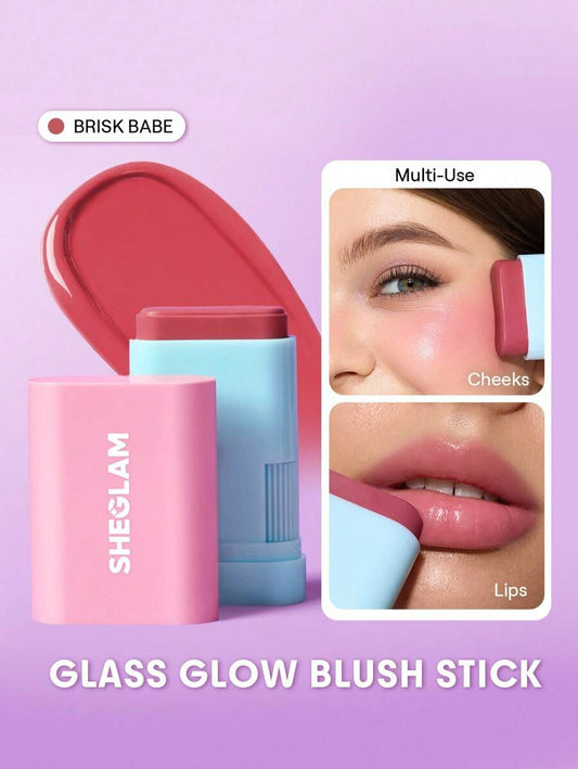 SHEGLAM Glass Glow Blush En Stick-Brisk Babe Rare,Rouge Marque Beauté Visage Maquillage CosméTique Pour Femmes Filles Parfait Pour Hiver IdéAl Pour Y2K ÉLéGant Mode Adapté Pour Anniversaire Cadeau FêTe PrêT Meilleure Couleur