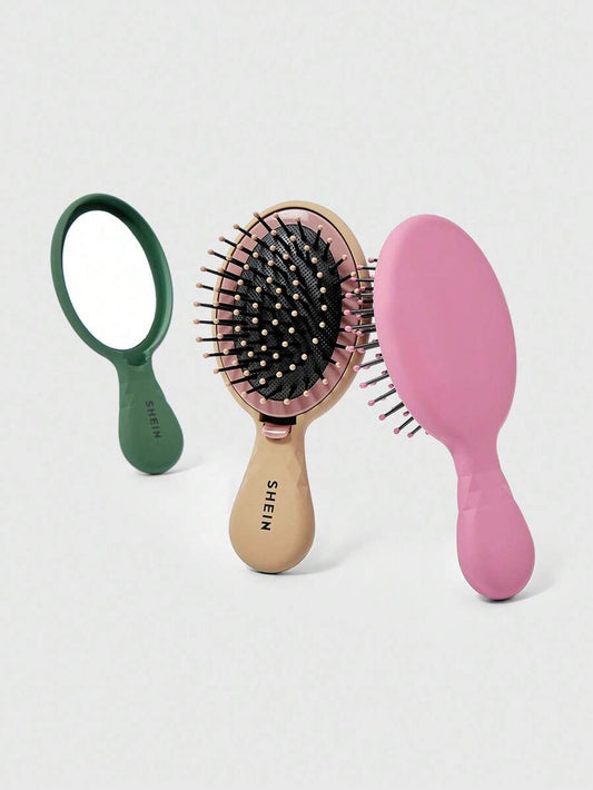 SHEIN Brosse à air à coussin de massage, miroir portable tout-en-un, couleur aléatoire