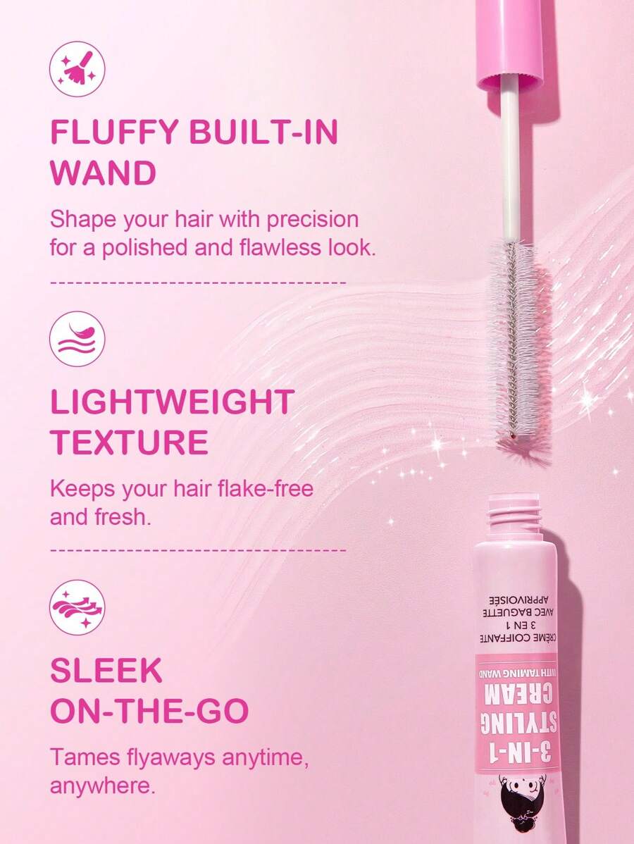 Crème coiffante 3-en-1 avec baguette apprivoisante – Gel transparent