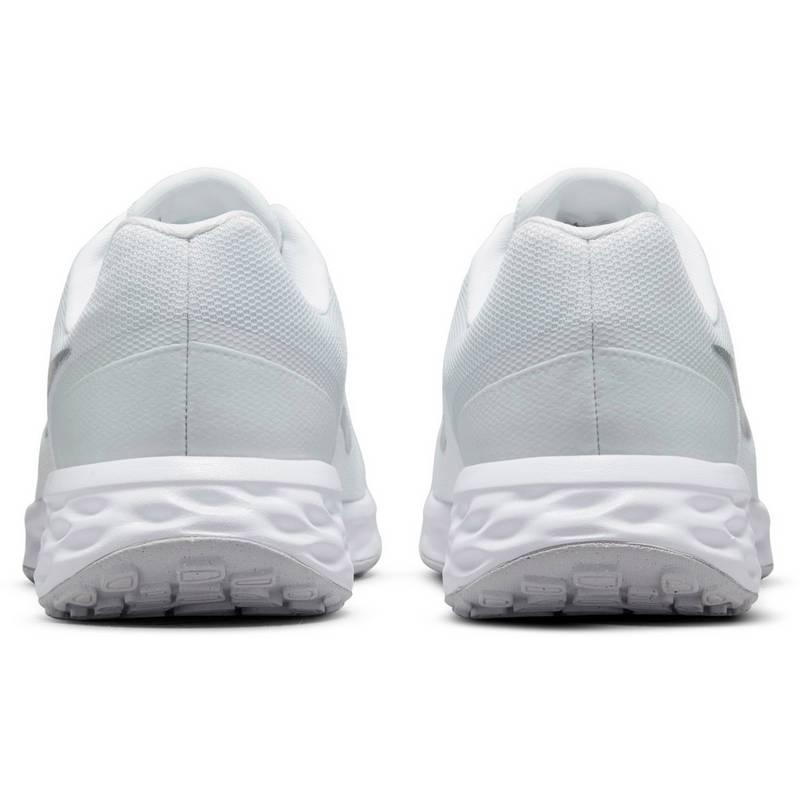 NIKE REVOLUTION 6 NN - CHAUSSURES DE RUNNING FEMME - BLANC-ARGENT MÉTALLISÉ-PLATINE PUR - GlamShopTN