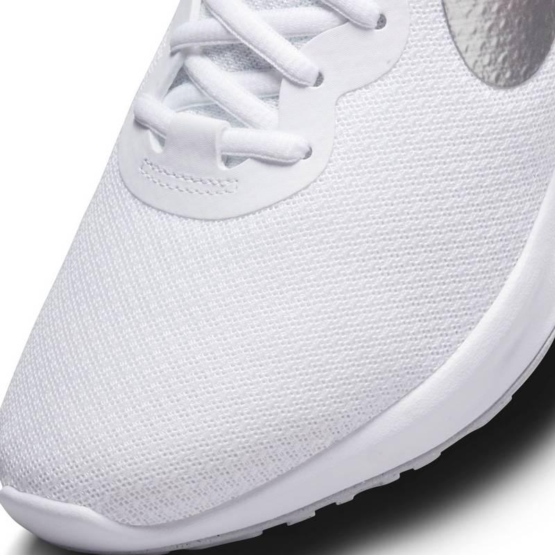NIKE REVOLUTION 6 NN - CHAUSSURES DE RUNNING FEMME - BLANC-ARGENT MÉTALLISÉ-PLATINE PUR - GlamShopTN