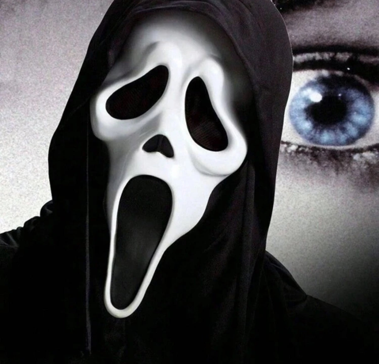Shein 1pc Halloween Mask, Black Headscarf Skeleton Head, Horror Makeup Mask, Latex Mask For Roleplay, Halloween Costume, Halloween Supplies Stage Performance Props, Mask, Roleplay Mask