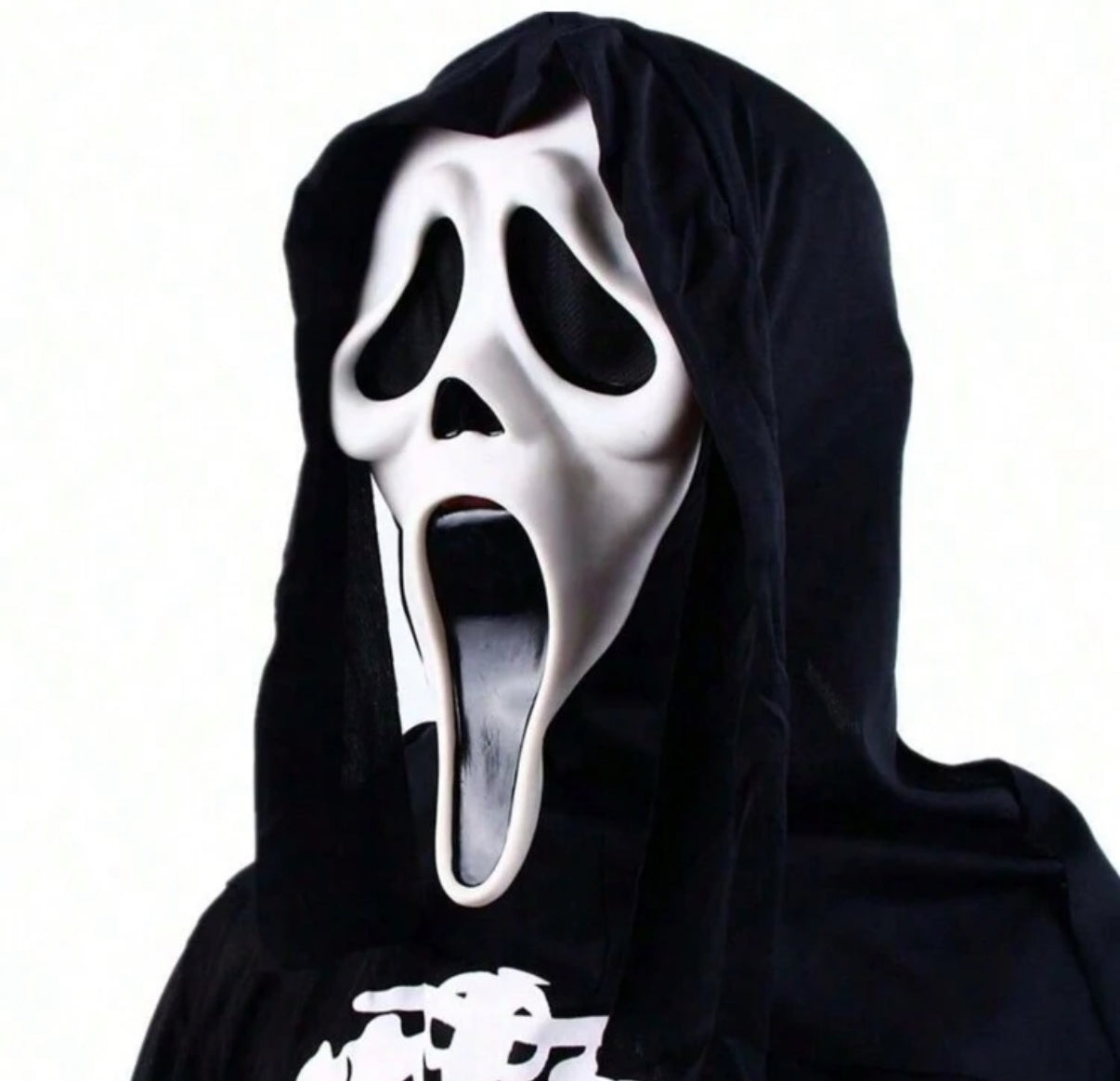 Shein 1pc Halloween Mask, Black Headscarf Skeleton Head, Horror Makeup Mask, Latex Mask For Roleplay, Halloween Costume, Halloween Supplies Stage Performance Props, Mask, Roleplay Mask