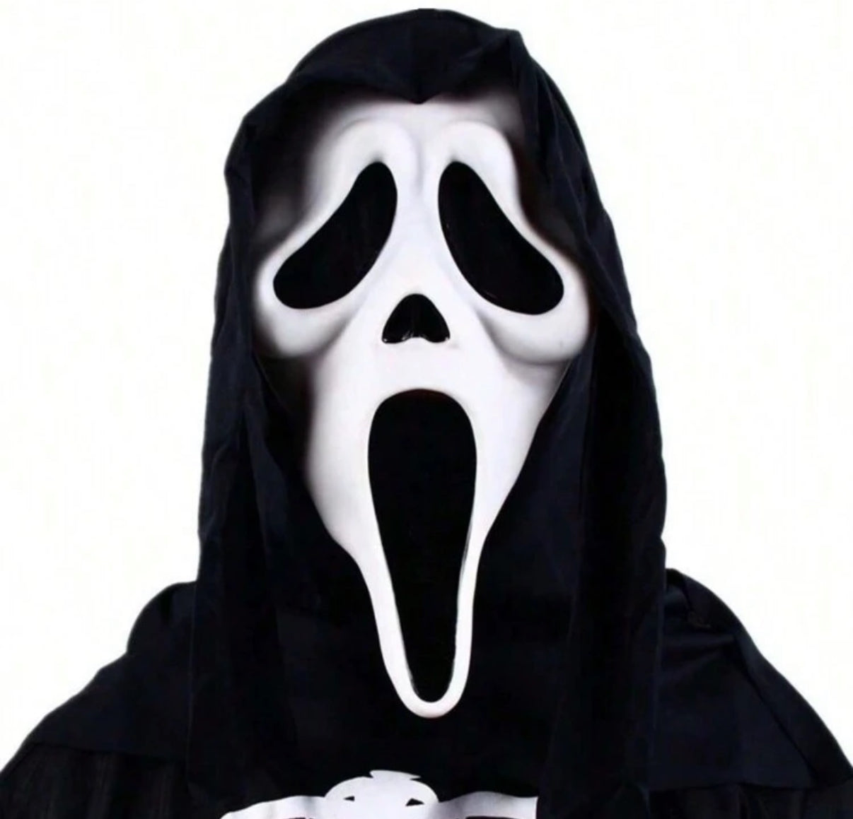 Shein 1pc Halloween Mask, Black Headscarf Skeleton Head, Horror Makeup Mask, Latex Mask For Roleplay, Halloween Costume, Halloween Supplies Stage Performance Props, Mask, Roleplay Mask