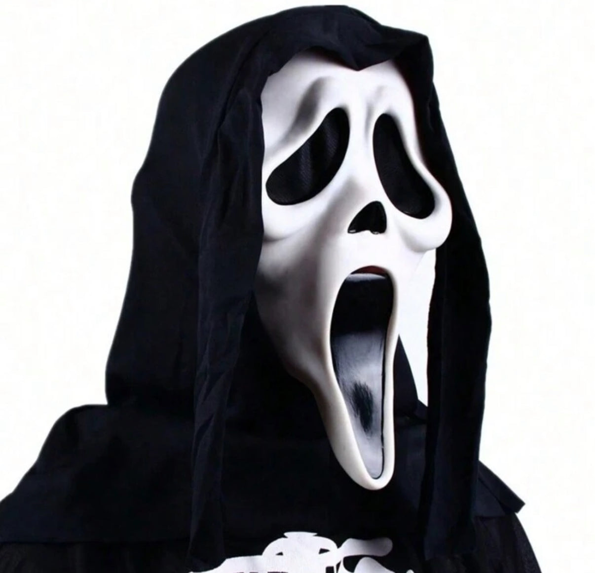 Shein 1pc Halloween Mask, Black Headscarf Skeleton Head, Horror Makeup Mask, Latex Mask For Roleplay, Halloween Costume, Halloween Supplies Stage Performance Props, Mask, Roleplay Mask