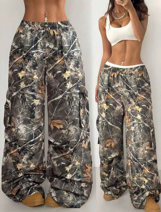 Coolane Women's Spring/ Summer Y2K Cargo Basic CamoFlare Pants