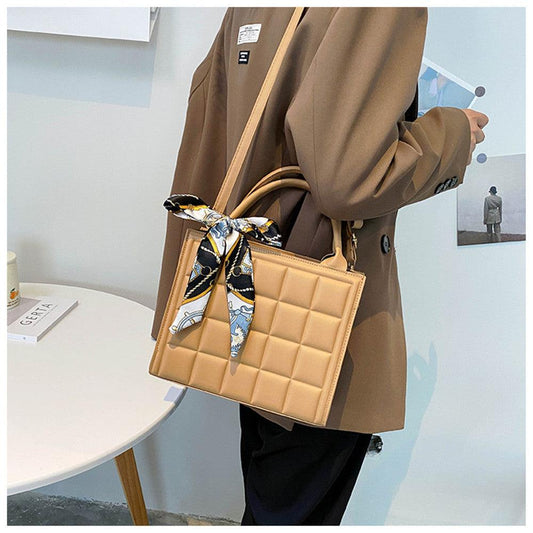Shein Sac Cartable Décoré D'un Nœud En Écharpe unicolore En Relief - GlamShopTN