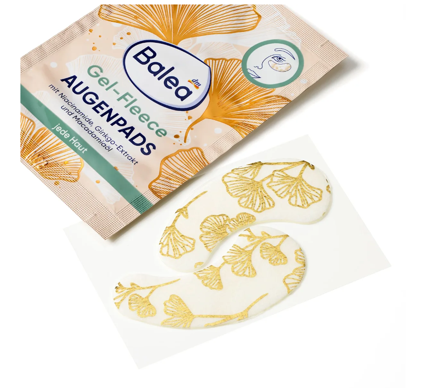 Balea Patchs Yeux Gel-Fleece – Niacinamide, Huile de Macadamia & Ginkgo (1 Paire) - GlamShopTN