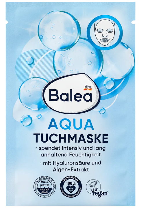 Balea Masque Tissu Aqua – Hydratation Intense à l’Acide Hyaluronique (1 Pièce) - GlamShopTN