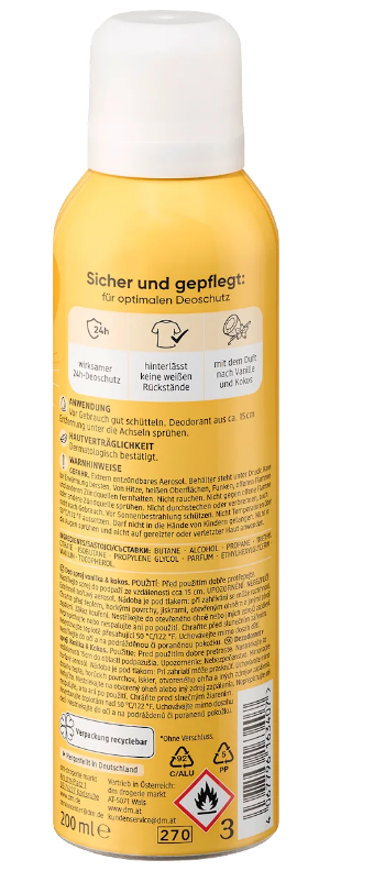 Balea Déodorant Spray Vanille & Coco – Fraîcheur Exotique 24h 200 ml - GlamShopTN