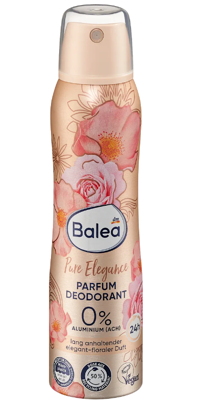 Balea Déodorant Parfum Pure Elegance – Rose Sauvage & Jasmin Poudré, Protection 24h 150 ml - GlamShopTN