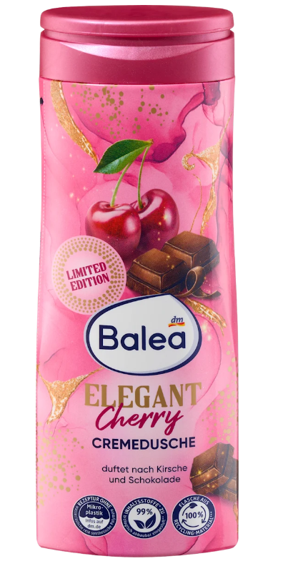 Balea Crème de Douche Elegant Cherry – Cerise & Chocolat, Douceur pH Neutre 300 ml - GlamShopTN