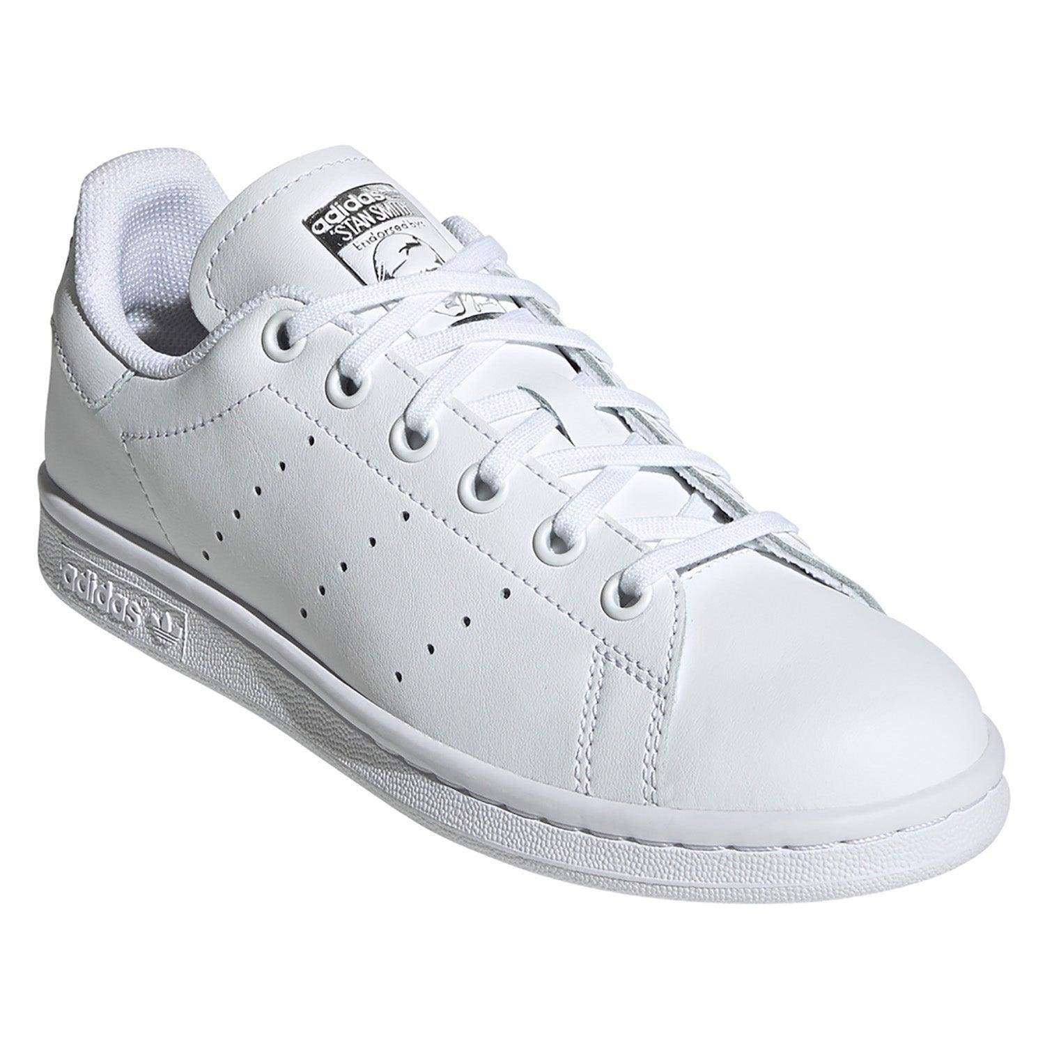 BASKETS ADIDAS ORIGINALS STAN SMITH J BLANC ARGENT - GlamShopTN