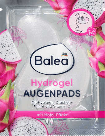 Balea Patchs Yeux Hydrogel Holo – Hyaluron, Fruit du Dragon & Vitamine C (1 Paire)