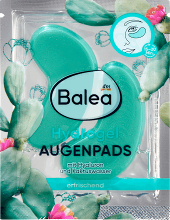Balea Patchs Yeux Hydrogel à l’Eau de Cactus & Acide Hyaluronique – Regard Frais & Hydraté (1 Paire)