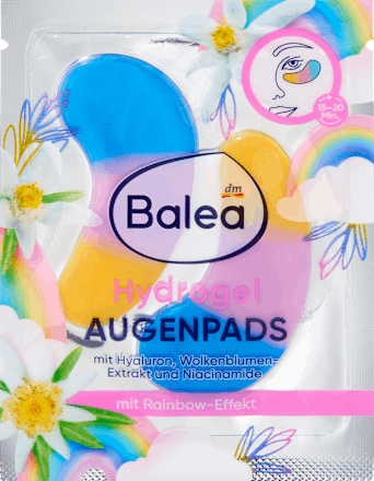 Balea Patchs Yeux Hydrogel Rainbow – Hyaluron & Niacinamide pour un Regard Éclatant (1 Paire)
