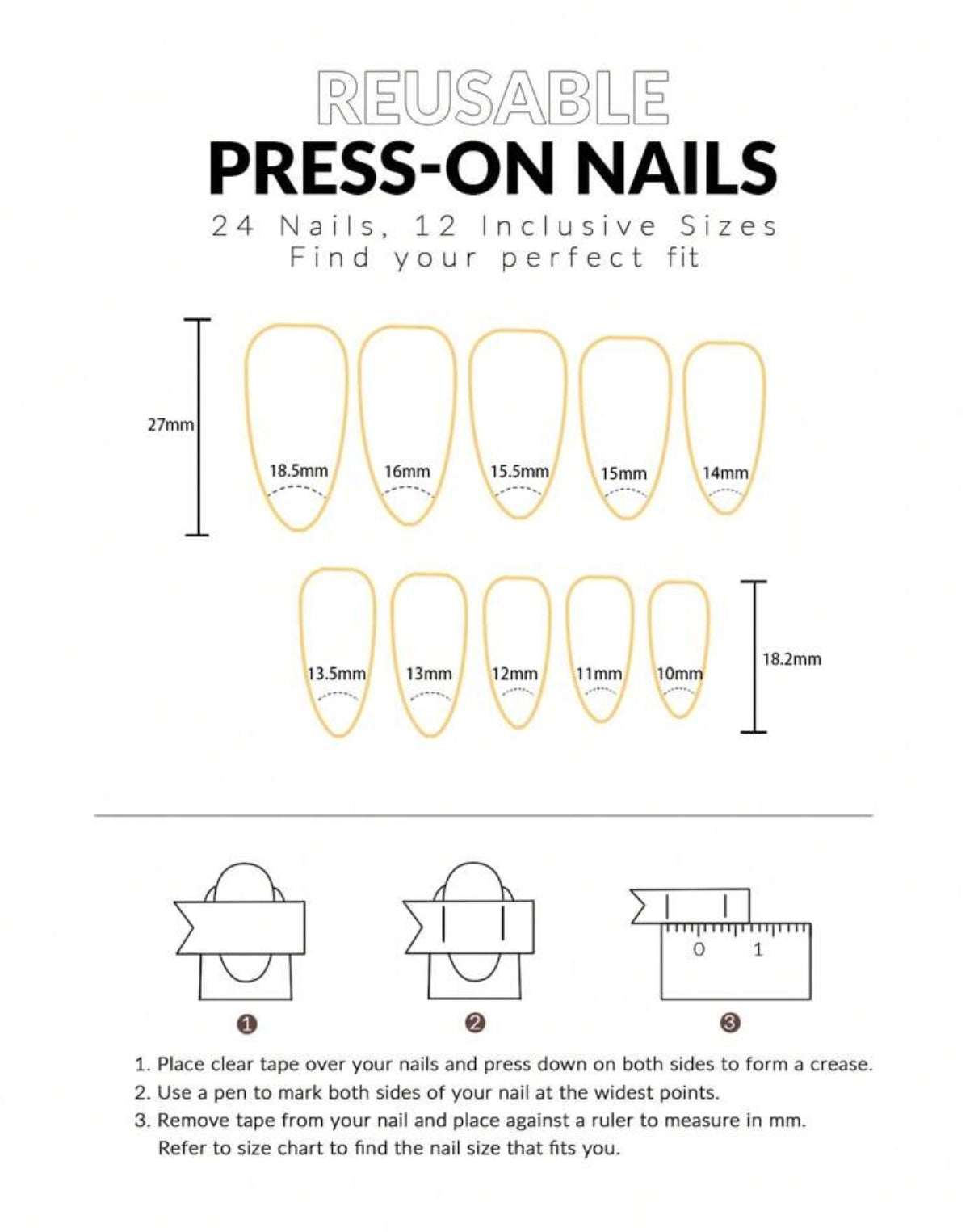 24 pièces autocollants pour ongles carrés
