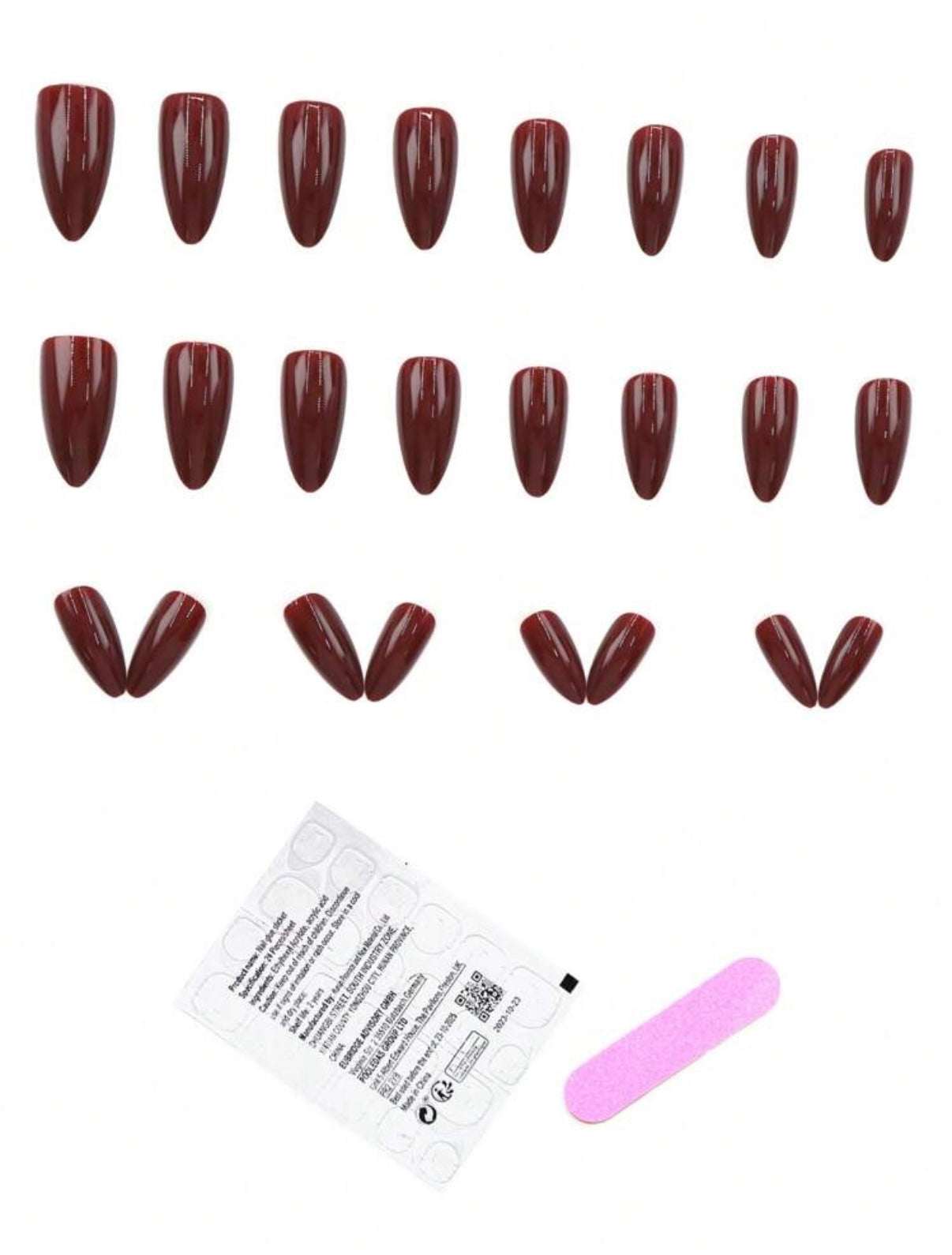 24 pièces autocollants pour ongles carrés